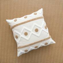1pc Geometric Pattern Tufted Cushion Cover Without Filler, Modern Throw Pillow Case, For Sofa, Living Room