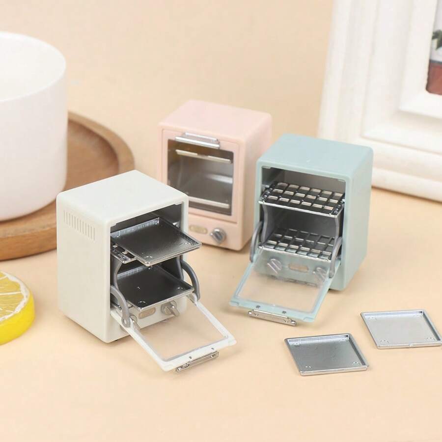 1PC 1:12 Dollhouse Mini Vertical Oven Microwave Kitchen Baking Dish Model Doll Decor Random Color - Multicolor - View 1