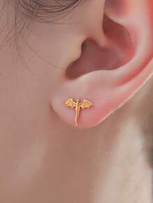 1 Pair Minimalist Mini Magic Dragon Copper Stud Earrings, Fashionable Design Suitable For Women's Daily Wear - Multicolor - View 10