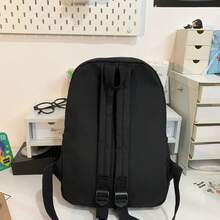 大容量纯色男士背包，时尚简约旅行包，适合休闲、日系、学院风、通勤等场合，可用作书包、大学背包、返校用品包，大容量设计。 - 黑色 - 查看 3