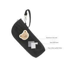 1 件卡通熊婴儿奶瓶保温袋，适合户外使用，悬挂和携带设计，时尚奶瓶套，防止掉落