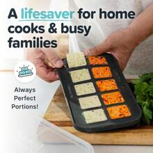2 Tbsp Silicone Freezer Tray With Lid - Easy Meal Prep Container And Kitchen Storage Solution - Silicone Mold For Soup And Food Storage - Charcoal – 1-Pack,9832655