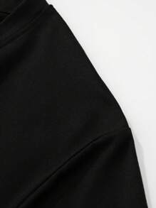 Men's Casual Versatile Simple Slogan "I DON'T CARE" Graphic Print Long Sleeve T-Shirt, All-Match Black