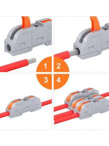 20 件杠杆电线连接器 1 对 1 直列电线连接器 SPL-1 杠杆螺母电线连接器快速连接接头电线连接器用于电路直列接头 - 灰色 - 查看 7