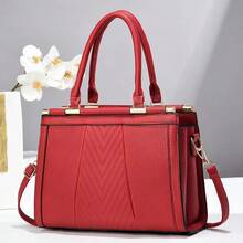 Women Top Handle Bags - 棗紅 - 查看 2