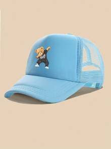 1 pieza Gorra de béisbol con estilo deportivo para hombres, con estampado de oso lindo, ajustable y transpirable de malla, adecuada para deportes al aire libre, golf - Multicolor - Ver 16