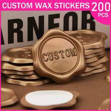 100/200/300 PCS/PACK Custom Wax Sealing Stickers With Self-Adhesive Backing, Your Design Available, Wedding Envelope Wax Seal- Custom Wax Seal,Back To School,School Supplies - one-size - View 2