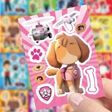 8pcs Paw Patrol Puzzle Stickers, Can Be Assembled Into Funny Expressions Of Ryder And Rubble, Suitable For DIY Games, Party Gifts, Decoration, Notebooks And Phones. - Multicolor - View 4