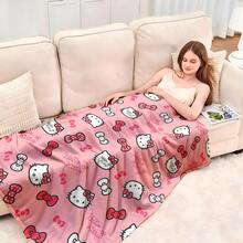 1pc Sanrio Hello Kitty Printed Throw Blanket, Lightweight All Season Blanket Suitable For Gifting To Friends And Family, Party Decor, Sofa, Bedroom And Living Room Home Decor, Leisure And Travel/Camping