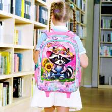 3pcs/Set Girls Rolling Backpack, Children Rolling Backpack With Lunch Bag - Trolley Backpack - View 10