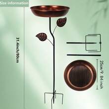 1PC Metal Bird Bath Stand And Feeder, With Column, Leaf, Sunflower Design, For Outdoor Garden, Courtyard And Lawn Decoration, With Five Strong Gripping Diameter - Outdoor Garden Water Feature Outdoor Decoration Garden Decoration Home Decor, Family Metal Wall Art Decor, Gift Preferred. - Multicolor - View 16