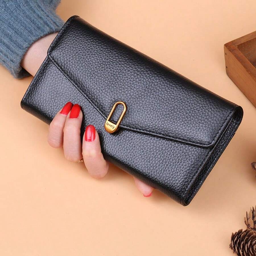 New Arrival Women's Long Wallet, European And American Large Capacity Elegant Clutch Purse, Minimalist Bifold Flap Button Card Holder - Multicolor - View 1