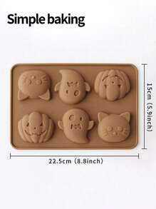1 pieza Molde de silicona para pastel de Halloween, una herramienta para hacer gominolas, gelatina y chocolate con modelos de calabaza, fantasma y gato, decoraciones de repostería DIY y utensilios de cocina para fiestas festivas, herramientas para hacer postres, decoraciones de Halloween