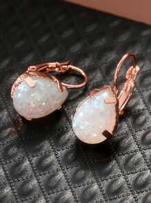 1 Pair Minimalist Teardrop Pendant Earrings, Suitable For Daily Wear, Great Gift For Colleagues And Classmates On Birthdays And Holidays