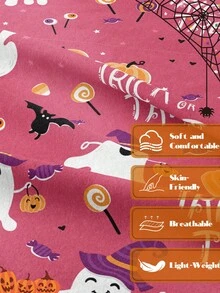 2/3 piezas Juego de Ropa de Cama, Ropa de Cama, Juego de Ropa de Cama Acogedor y Antipilling, Juego de Edredón Suave y Transpirable, Juego de Edredón Estilo Dibujos Animados, Calabaza, Rosa, Apto para Camas Individuales, Dobles, King y Queen, Adecuado para Todas las Estaciones, Decoración de Dormitorio Elegante y Encantadora, Lavable a Máquina, Regalo para el Día de la Madre, Vuelta al Colegio, Navidad, Halloween, Decoración de Otoño, Decoración de Habitación, Vuelta al Colegio, Útiles Escolares