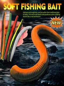 TACKLEPIONEER (10pcs/Pack) Lure | Noodle Worm | Earthworm Bait | The Black Pit Slowly Descends And Slowly Settles Into The Lead Lead-Free | Bass - Blackfish - Inverted Lure Bait - Multicolor - View 2