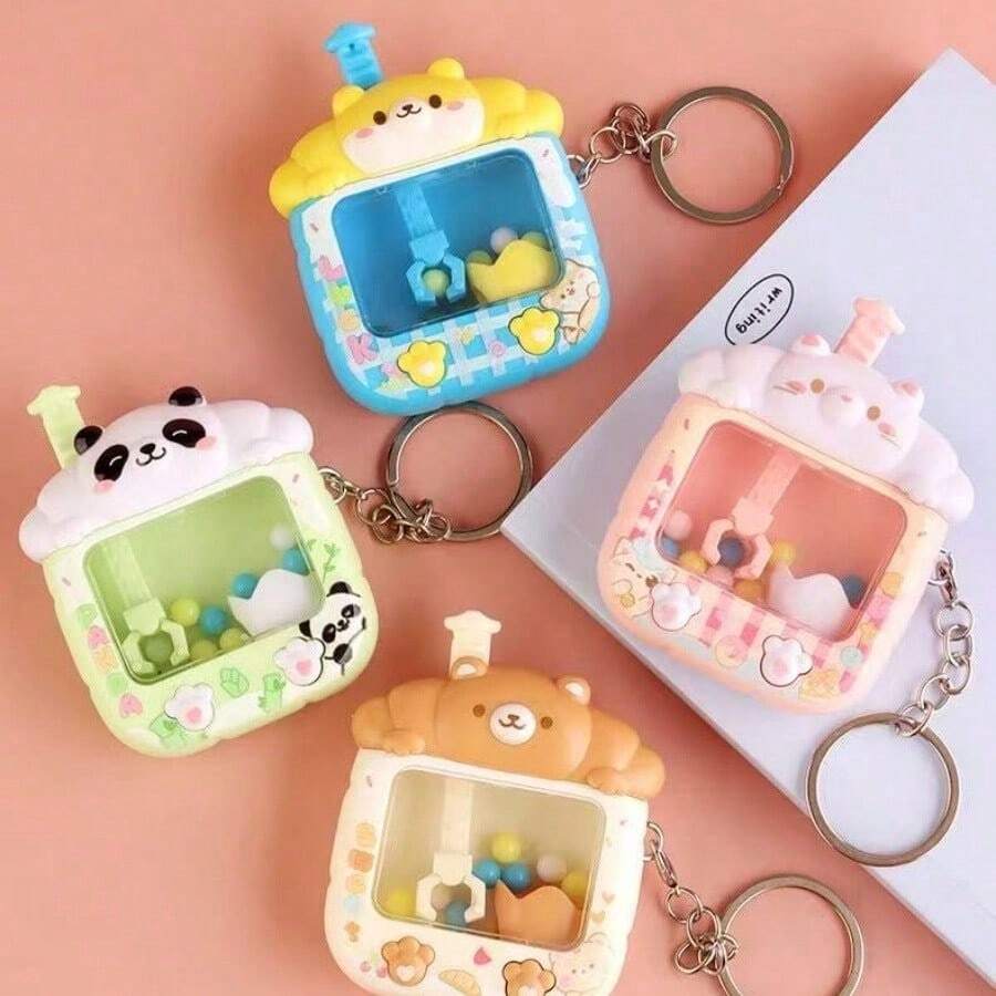 1pc Creative Cartoon Claw Machine Design Cute Mini Keychain Pendant