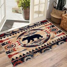 3x5 Rugs, 2x3 Rug, Southwestern Rustic Area Rug, Colorful Geometric Door, Washable & Non - Slip Small Carpet, Home Decor - Đen Đỏ Nâu - Xem 4