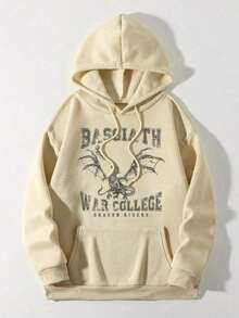 Basgiath War College  Sweatshirt Cold Weather Hoodie Casual Jacket - Màu be - Xem 3