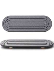 30.48 X 10.16 Cm Silicone Dish Drying Rack, Striped Design Absorbent Bathroom Vanity Countertop Holder, Quick Dry Toothbrush Stand - Multicolor - View 12