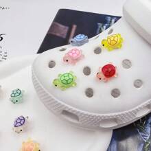 Luminous Shoes Accessory Set, Adorable 3D Cartoon Turtle Detachable Glowing Decorative Parts, Luminous Beach Shoes Pendant, Perfect Gift For Party And Holiday