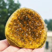 Stonehaven Spesimen Mineral Gugusan Kristal Citrine Alami, Untuk Meditasi dan Penyeimbangan Chakra, Gugusan Kristal Citrine Dekoratif Feng Shui, Melambangkan Kekayaan - Kuning - View 6