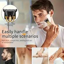 A Must-Have For Men! Experience The Professional Rechargeable Hair Clipper, USB Charging Wireless Trimmer, Making Hair Cutting Simple And Fashionable, And An Excellent Choice For Gift Giving! - màu đen - Xem 5