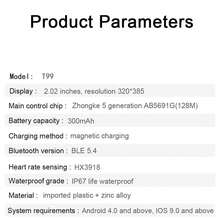 EIGIIS 男女智能手表，TWS 无线耳机，2.02 英寸全触摸屏，分辨率 320 * 385，300mAh 大电池，支持无线通话、信息提醒，兼容 iOS 和 Android 的智能手表，生日礼物