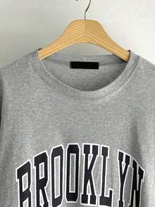 2026 Women's ClothesDAZY Letter Graphic Drop Shoulder Tee Oversized T-Shirt StreetwearLoose And Comfortablesummer Shirts - Green - View 10