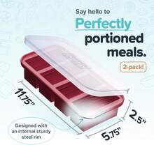 1 Cup Silicone Freezer Tray With Lids, Perfect For Storing Broth, Leftovers, Rice, Sauce And More, Silicone Soup Freezer Molds For Meal Prepping - Cranberry - 2-Pack,9830915 - 淺藍色 - 查看 2