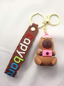 1pc Cute Capybara Plush Keychain, Perfect Gift For Friends, Classmates, Family Members - Multicolor - View 4