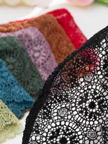 6/12-Piece Women's Panties In Multiple Colors, Halloween Costumes,Christmas,Featuring Classic Hollow-Out Lace Design, Breathable And Cool, Soft And Lightweight To Wear, Suitable For Sports, Dates, Parties, Music Festivals, Business Trips, Work, Daily Home Wear, For An Exquisite And Perfect Life,Halloween Costumes For Women, Fall,Halloween Costumes,Tights