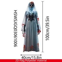 1 pezzo Decorazione di Ognissanti 2D di una sposa scheletro orrore, decorazione per atmosfera orrore di Ognissanti, adatta per porte e cortili, decorazione appesa di scheletri e fantasmi - Multicolore - Visualizzare 2