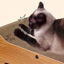 2 en 1 Casa y Rascador para Gatos, 1 Set de Cama de Madera con Rascador para Gatos, Cartón Resistente con Juguetes Colgantes, Cama Multifuncional para Gatos Adecuada para Múltiples Gatos con Zona de Descanso y Zona de Actividad, Estructura Resistente al Rayado, Fácil Montaje, Comodidad para Todas las Estaciones, Regalo Perfecto para Amantes de las Mascotas, Juguetes para Mascotas, Suministros para Mascotas