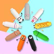 2-In-1 Soft Silicone School Case, Desk Pen Holder, With Zipper, Pencils, Pens, H 18.5 Cm - 白色 - 查看 5