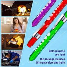 2pcs/3pcs Medical Pen Light, Reusable LED Medical Pen Flashlight With Pupil Scale Measuring Tape And Ruler For Nursing Students, White Light, Warm Light For Nurses, Students, Doctors Daily Use Pocket Nurse Aluminum Pen Light ,Dry Battery Power Supply(Batteries Not Included),Birthday Gifts, Graduation Season Gifts