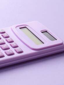 1 件紫色、蓝色、粉色迷你便携式小型计算器（带电池），8 位高品质紧凑型学生课堂数学计算器，适用于加法、减法、乘法、除法、会计、户外使用，可爱优雅的女生办公用品 - 白色 - 查看 5