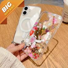 Stylish And Simple Vibrant Stickers 16/15/14/13/12/11 ProMax/Plus With Magnetic Transparent TPU Compatible With Wireless Charging None-Piece Feel No Yellowing Multiple Color Options Festive Designs Valentine's Day Advanced Tech Black - Clear - View 10