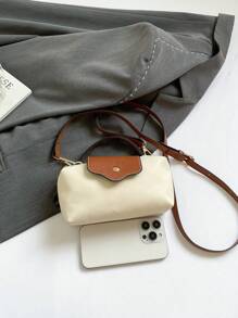 Women's Fabric Nylon Mini Crossbody Bag, Magnetic Snap Dumpling Shaped Casual Cute Fashion Handbag