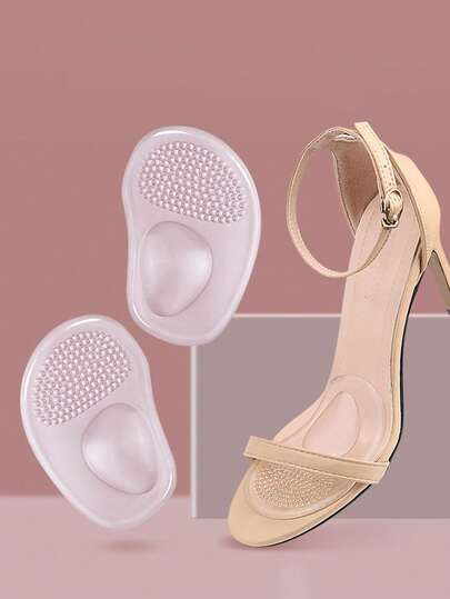 1双女鞋前掌插入垫防滑硅胶足部疼痛缓解垫适用于高跟鞋凉鞋凝胶鞋垫