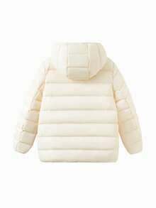 Balabala Tween Girl Lightweight Down Jacket Fall/Winter – Hooded Water & Oil Resistant Family Style - Milky White - View 5