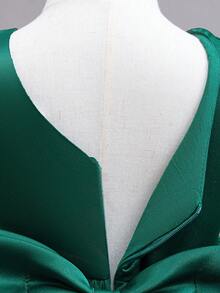 Kids Young Girl Birthday Party Dress Flower Girl Wedding Dress Soft Princess Dress Backless Bowknot Formal Wear Special Occasion Gown - màu xanh lá - Xem 4