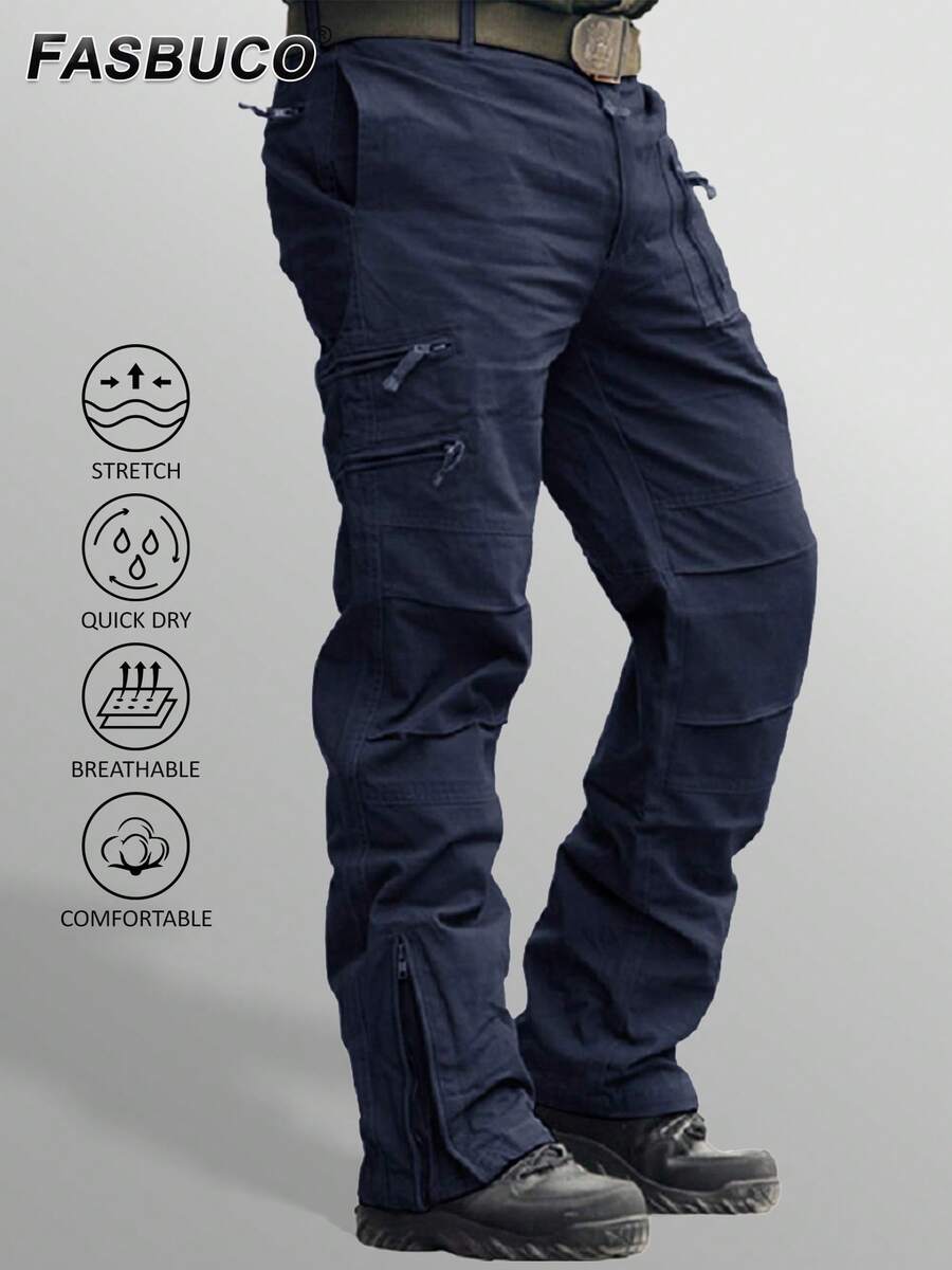 KEFITEVD Herren Cargohose Baumwolle Outdoorhose mit 8 Taschen Männer Stretch Arbeitshose Kampfhose Taktische Hose Rangerhose für Jagd Wandern