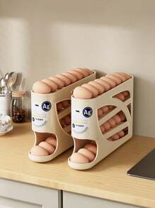 1 件创意四层自动鸡蛋滚动架，大容量厨房鸡蛋储存整理器，带滑轨，多层鸡蛋架，适用于冰箱、厨房、派对、复活节彩蛋收集 - 彩色 - 查看 7