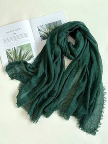 1条女士优雅纯色休闲轻薄围巾，用途广泛，适合日常佩戴、海滩度假、防晒、春秋季搭配连衣裙。 - A - 查看 42