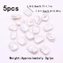 5pcs/Pack Natural Freshwater Baroque Square, Round, Asymmetrical Shape Loose Beads, Suitable For Clothing Or Home Decor DIY Bracelets, Necklaces, Earrings, Handmade Crafts, Gifts For Girlfriend, Mother