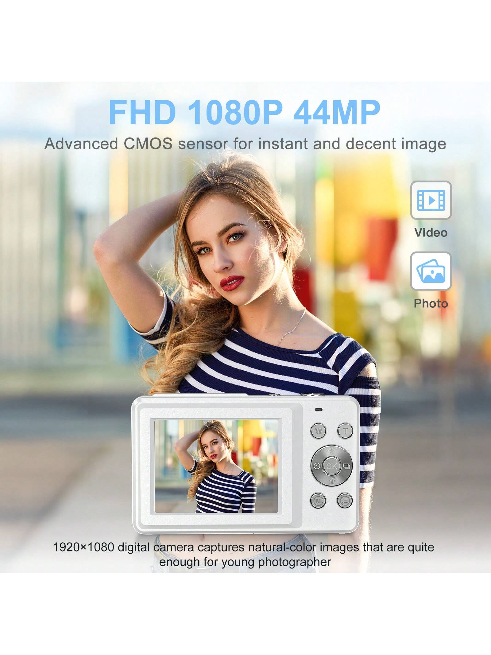 مجموعة كاميرا رقمية CAMKORY + حقيبة الكاميرا، كامي...