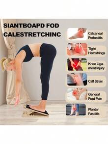 LIPETY Portable Wooden Sloping Board,3rd Gen Adjustable Slant Board For Calf Stretching & Squat Wedge – Recovery & Strength Training - Black - View 10