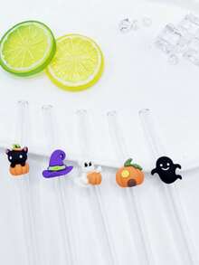 1-10 buc/set paie reutilizabile din sticlă cu elemente de Halloween: dovleci, pisici și pălării de vrăjitoare, ideale pentru băuturi înfricoșătoare și petreceri de Halloween, cum ar fi băuturi cu gheață, ceai de după-amiază, milkshake-uri, smoothie-uri, apă minerală carbogazoasă, ceai cu lapte, sucuri și alte băuturi reci. Petreceri pe plajă, picnicuri în aer liber, magazine de deserturi, snack baruri, articole pentru petreceri, reuniuni de familie, petreceri pentru copii, Crăciun, Halloween, Ziua Îndrăgostiților, fără plumb și festive, cadou perfect de sărbători.