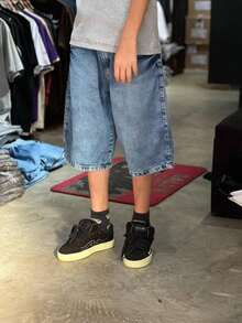 Light Baggy Wide Skate Jeans Yin Yang Balloon Premium Sow All Loose Zipper Pocket - 藍色 - 查看 4